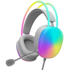 WESDAR - - Auriculares HeadSet con Cables RGB Led - Blanco