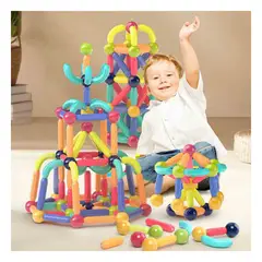 RYBIU IMPORT - Pack4 Set Magnetico de Construir 64 Piezas Y+Papel de Regalo