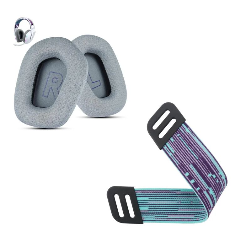 Banda vincha Elastic + Almohadillas Para Logitech G335 G535 G733 Gris
