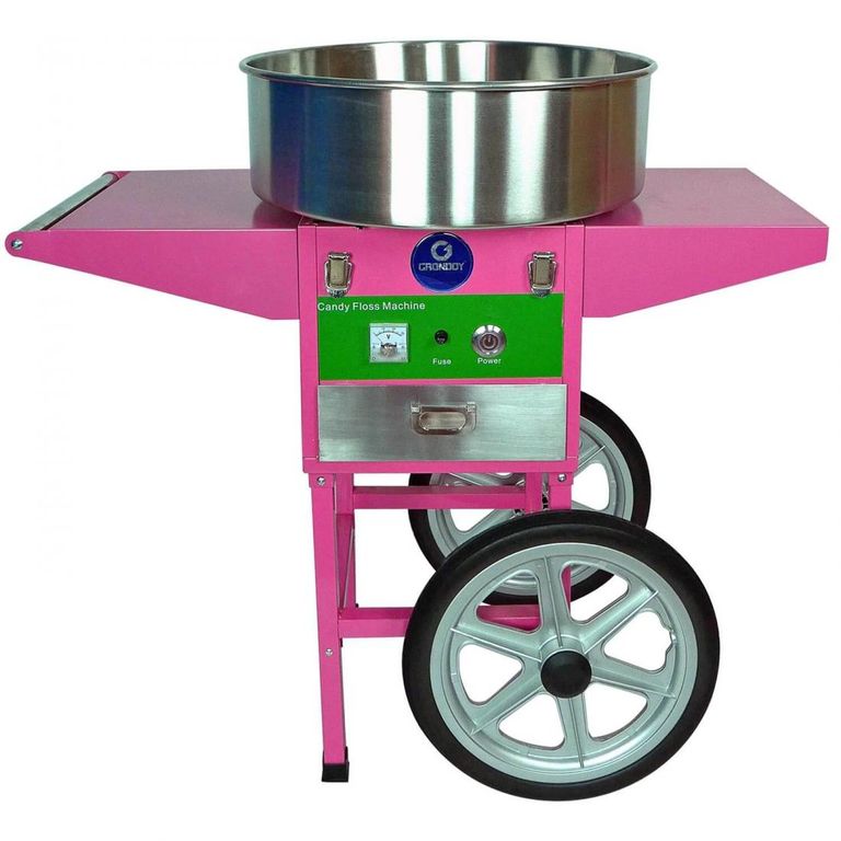 Máquina de Algodón de Azúcar con Carrito - Ideal para Ferias