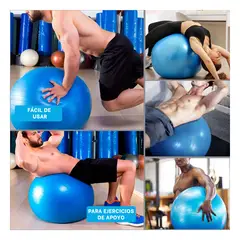 GENERICO - Pack6 Balon Yoga Ergonomico 55cm Azul Y+Regalo Stickers