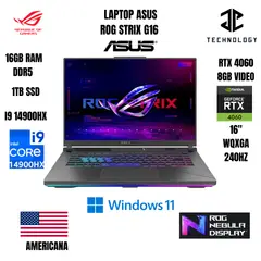 ASUS - LAPTOP ROG STRIX G16 I9 14900HX / 16GB RAM DDR5 / 1TB SSD / RTX 4060 8GB VIDEO