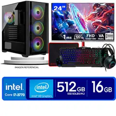 INTEL - Computadora Pc Core i7 3770 Monitor 24 fhd' RAM 16 GB SSD 500 GB