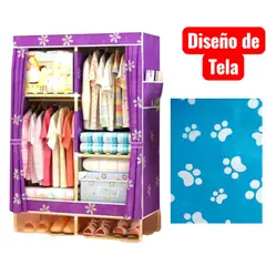 OEM - Ropero Armable 2 Cuerpos Estante Organizador con Funda 170x108x48cm