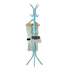 GENERICO - Perchero de pie metal organizador colgador estante 1.65 MT celeste