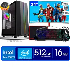 INTEL - Computadora Pc Core i7 3770 Monitor 24 fhd' RAM 16 GB SSD 500 GB