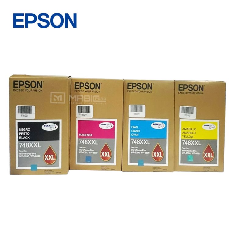 Kit 4 Tinta T748XXL WF-6090 WF-6590 WF-8590 WF-8090