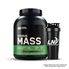 OPTIMUN NUTRITION - Serious Mass 6 LB Ganador de peso - Chocolate + Shaker