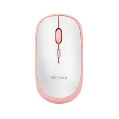 WESDAR - - Mouse de oficina inalámbrico X63 - Blanco y Rosa