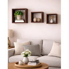 GENERICO - REPISAS DECORATIVAS SET DE 3 - MED BROWN