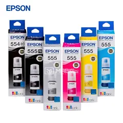 EPSON - Kit 6 colores Tinta T555 T554 Para L8160, L8180 - 70ml