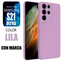GENERICO - Silicone Case Para Samsung S21 Ultra Lila Con Marca