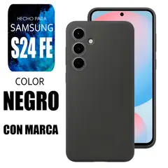GENERICO - Silicone Case Para Samsung S24 Fe Negro Con Marca