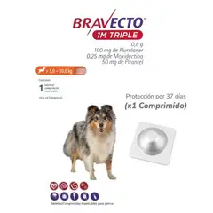 BRAVECTO - Antipulga 5 -10KG x 1 Tab Protección Mensual