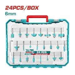TOTAL TOOLS - Set De Puntas Para Ruteadores 6mm Maletin Total