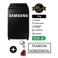 SAMSUNG - Lavadora EcoBubble de 17 kg - WA17CG6441BVPE + Plancha horizontal