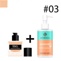GENERICO - Pack Base Liquida Foundation 24h 03 REVEL + Removedor 200 ml