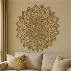 GENERICO - MANDALA DECORATIVA CUADRO DECORATIVO DE MDF COLOR NATURAL
