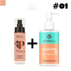 GENERICO - Pack Fundation Matte BB Liquid 01 REVEL + Removedor 200ml