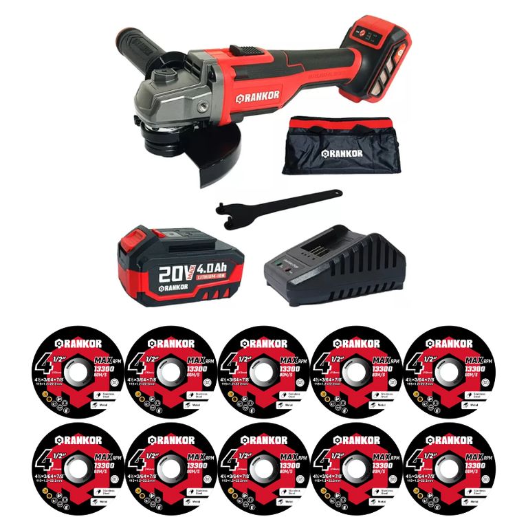 Esmeril Angular De 5 20v Con 2 Velocidades +10discos