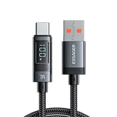 ESSAGER - Cable de Carga Rápida 7A 100W Tipo USB C- USB A con Pantalla digital