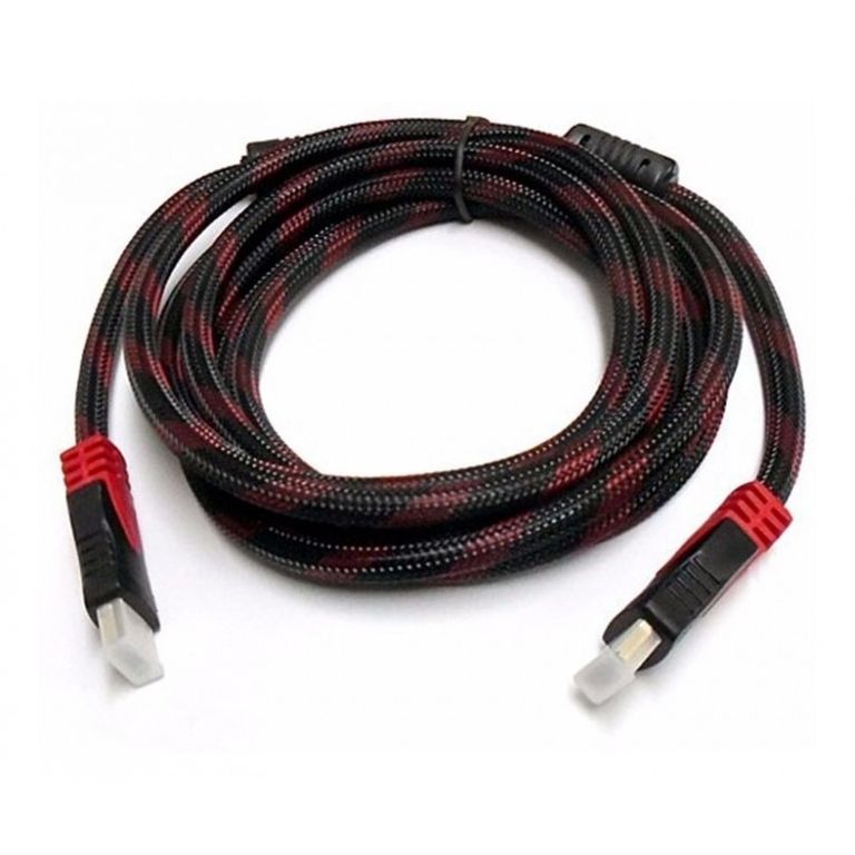 CABLE HDMI CON FILTROS 3METROS ENMALLADO NEGRO CON ROJO FULL1080P