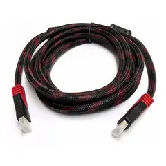 GENERICO - CABLE HDMI CON FILTROS 3METROS ENMALLADO NEGRO CON ROJO FULL1080P