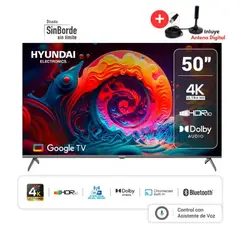 HYUNDAI - TELEVISOR 50 HYLED5024G 4K UHD GOOGLE TV + Antena Digital