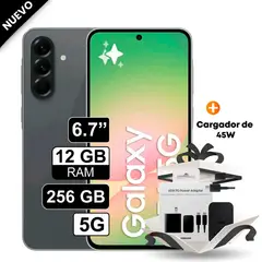 SAMSUNG - Celular Galaxy A56 5G 256GB 12GB RAM cámara 50MP frontal 12MP 67 negro + Cargador de 45W