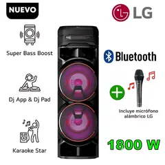 LG - Torre de Sonido XBOOM con Bluetooth y Karaoke RNC9 + Microfono