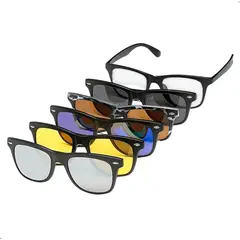 GENERICO - Lentes De Sol Polarizado Proteccion Uv 6 En 1 Magnetico Unisex