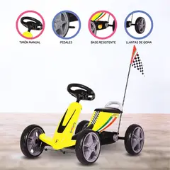 FERRARI - Carro a Pedal Go Kart para Niños »CAR» Yellow