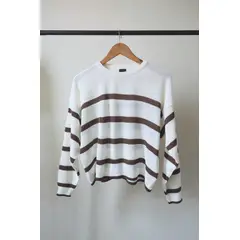 NAWEZA - Chompa tejida con rayas horizontales