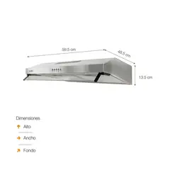 SOLE - Campana Extractora Roma 60cm Acero Inoxidable TURE16CO2
