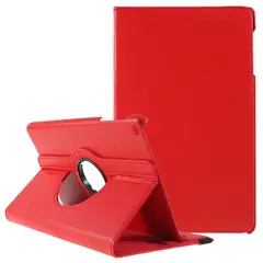 GENERICO - Funda para Samsung Tab S10 fe 109 Flipcover Giratoria Roja