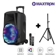 MAXTRON - Parlante AVALON MX113-V BT USB LED recargable + Trípode