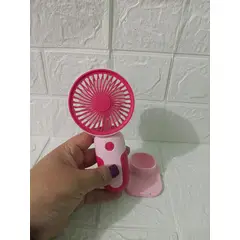GENERICO - VENTILADOR PORTATIL ROSADO CON BASE