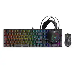 MICRONICS - KIT GAMER BLACK MIC GTX2003-3K TECLADO + MOUSE + AURICULAR