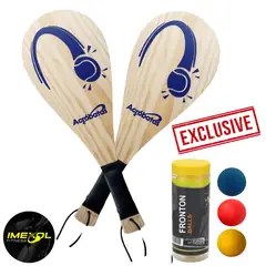 GENERICO - Dos Raquetas Frontón Liviana reforzada + 3 pelotas frontón