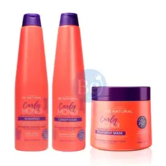 BE NATURAL - Tripack Tratamiento Capilar Curly Monoi Rizos Definidos