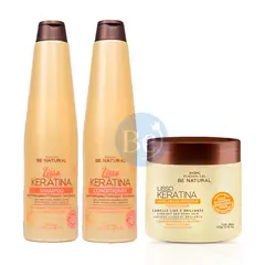 BE NATURAL - Tripack Tratamiento Capilar Lisso Keratina LisoProlongado