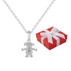 GENERICO - Collar Unisex Niña Corazón Regalo Papá Mamá Joya Plata