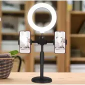 GENERICO - ARO DE LUZ DE MESA CON SOPORTE DE CELULAR