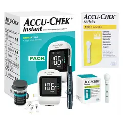 ACCU CHEK - TRIO INSTANT: GLUCOMETRO, 60 TIRAS REACTIVAS Y 110 LANCETAS