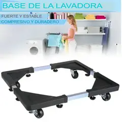 GENERICO - BASE MÓVIL SOPORTE PARA LAVADORAS REFRIGERADORAS AJUSTABLE CON RUEDAS