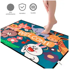 MINARI - Alfombra Tapete Piso Antideslizante Cocina Baño Animales Welcome 397A