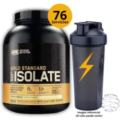 OPTIMUN NUTRITION - GOLD STANDARD ISOLATE DE 5LB RICH VAINILLA CON SHAKER - HIDROLIZADA