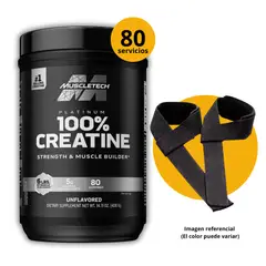 MUSCLETECH - CREATINA PLATINUM DE DE 400gr CON STRAPS - CREATINA MONOHIDRATADA