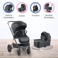 BABY GO - Coche Cuna Moisés Premium «LEXUZ» Black