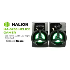 HALION - Parlante Gamer HELICE HA-S263 USB Power- LUCES LED